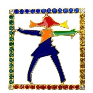 Vintage 1990s American Girl Rhinestone Brooch Pin | Original Box | Rare